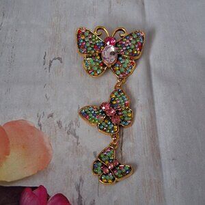 Large Butterfly Rhinestone Brooch Butterflies Butterfly Pin NEW